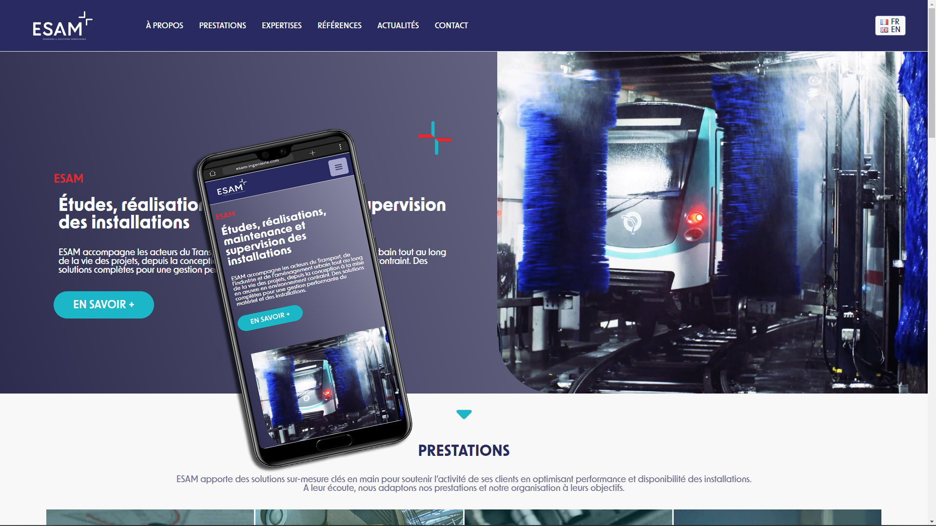 image de la page d'accueil du site Esam Ingenierie