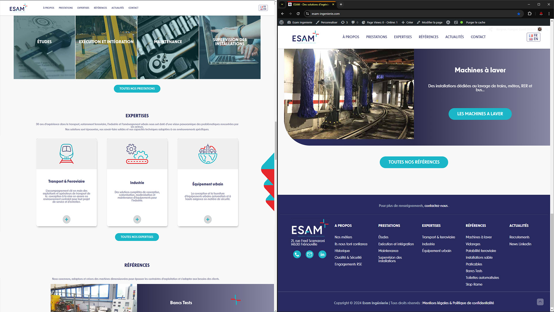 image de la page d'accueil du site Esam Ingenierie