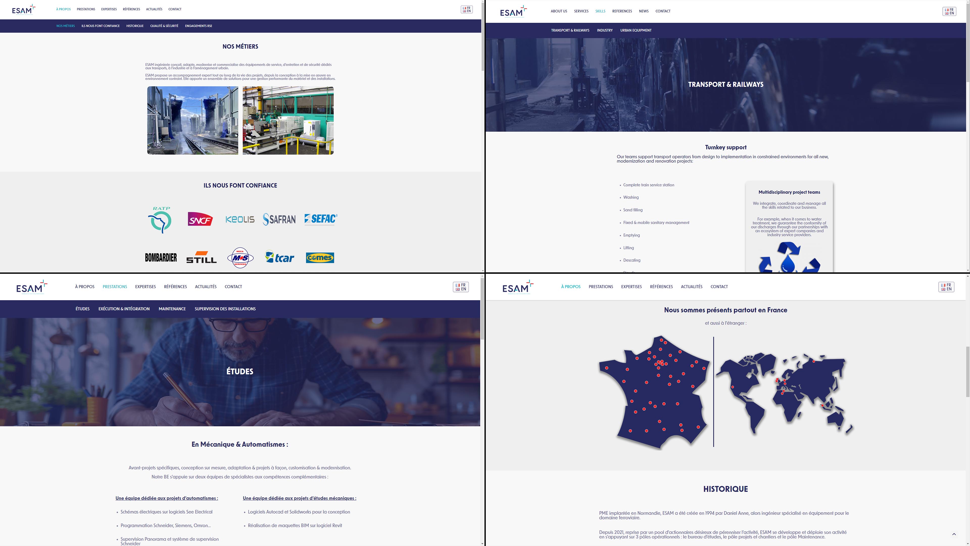 image montrant des pages du site Esam Ingenierie