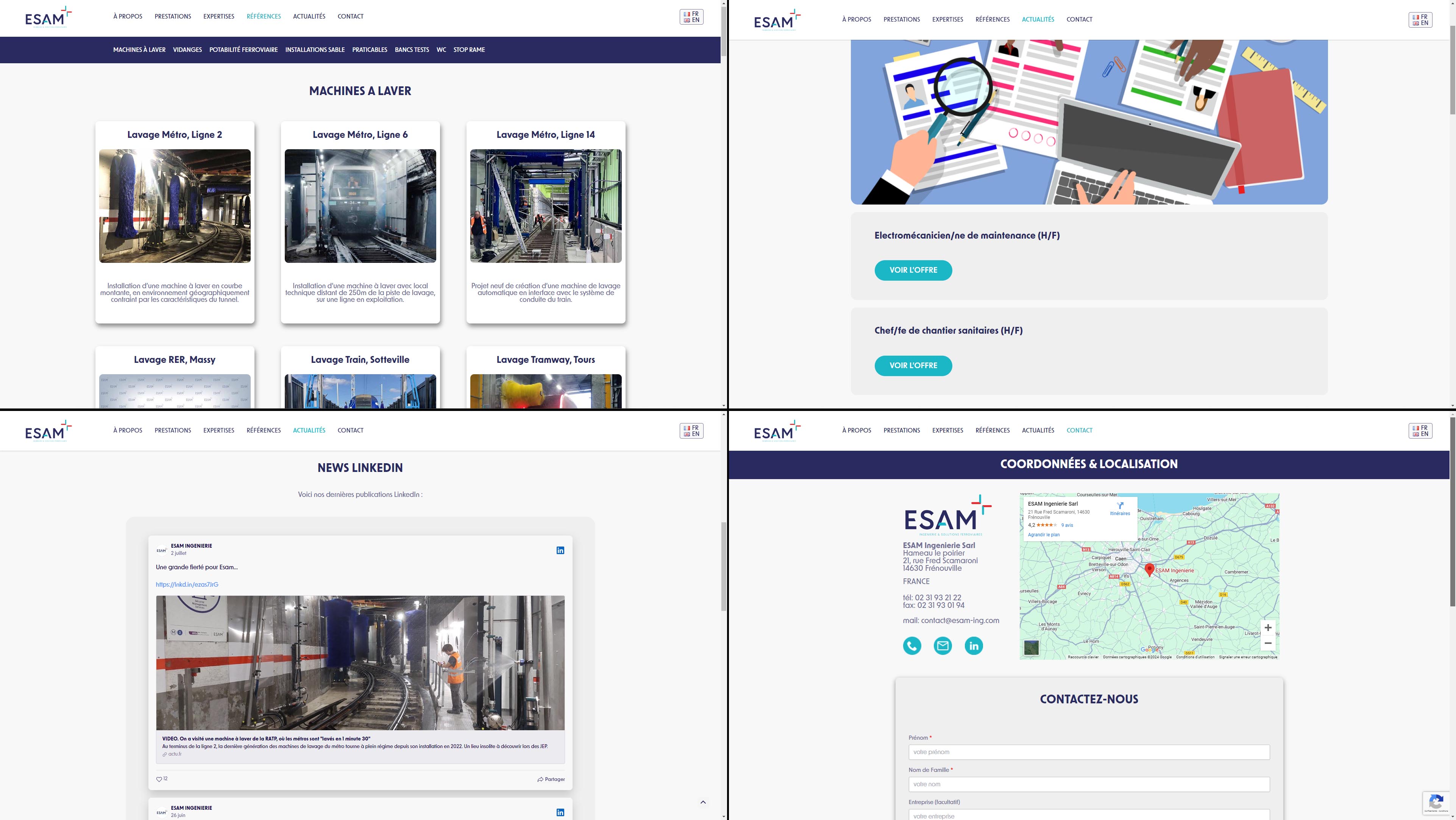 image montrant des pages du site Esam Ingenierie